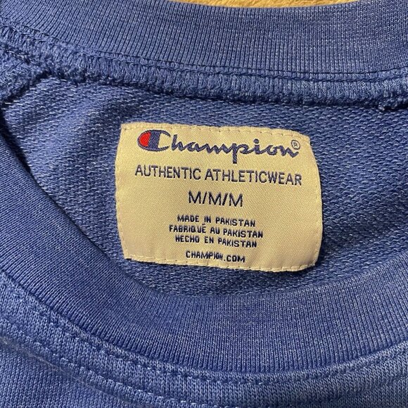 Champion Sweatshirt Womens Size Medium Blue Tie Dye Crewneck Long Sleeve Shirt - Picture 3 of 9